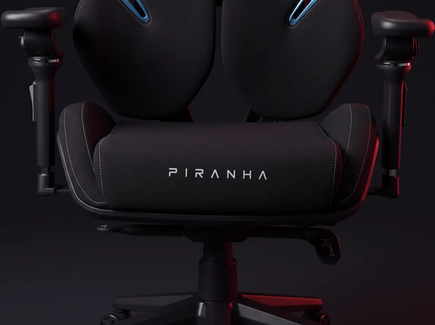 Ryglæn og polstring på Piranha Nomics X1 gamingstol